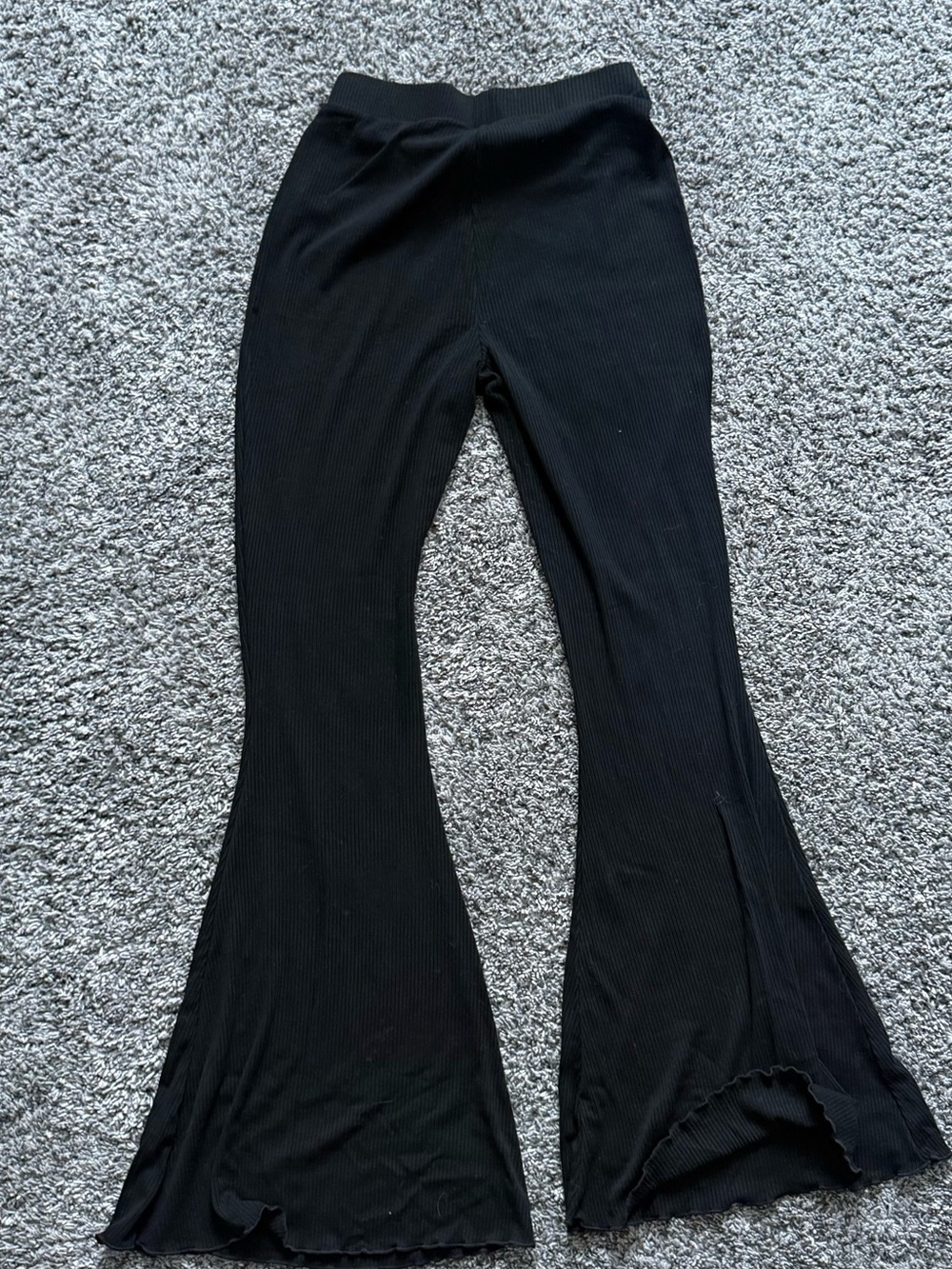 Free People Black Ribbed Flare Pants